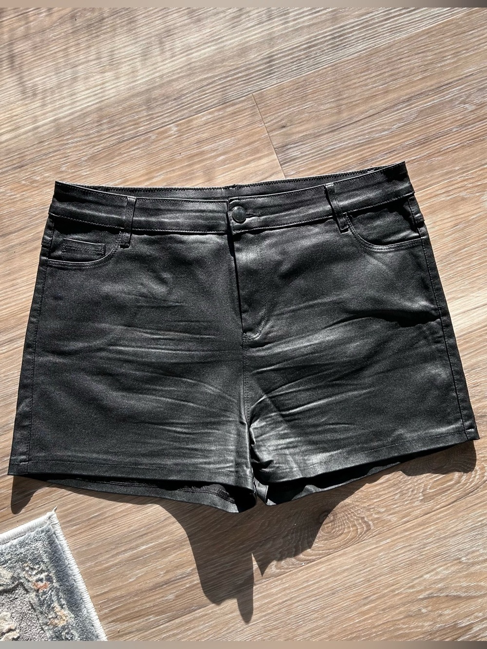 Black Faux Leather Women’s Shorts